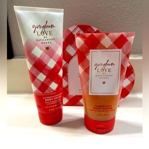 NWT Gingham Love Bath & Body Works Body Cream and Scrub bundle- Red and White!